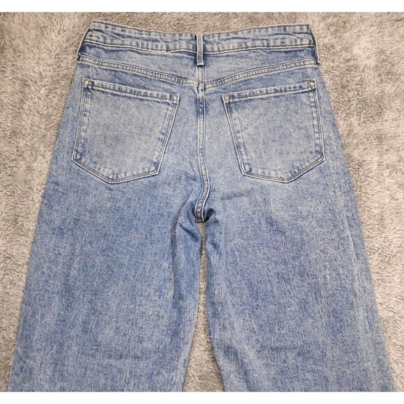 Old Navy Jeans Womens Sz 12 Wide Leg Denim Blue Stretch Extra High Rise - Picture 10 of 13